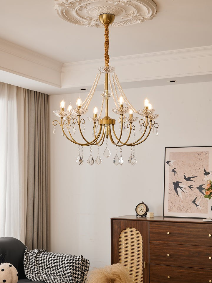 Luxe Pearl & Crystal Ceiling Chandelier