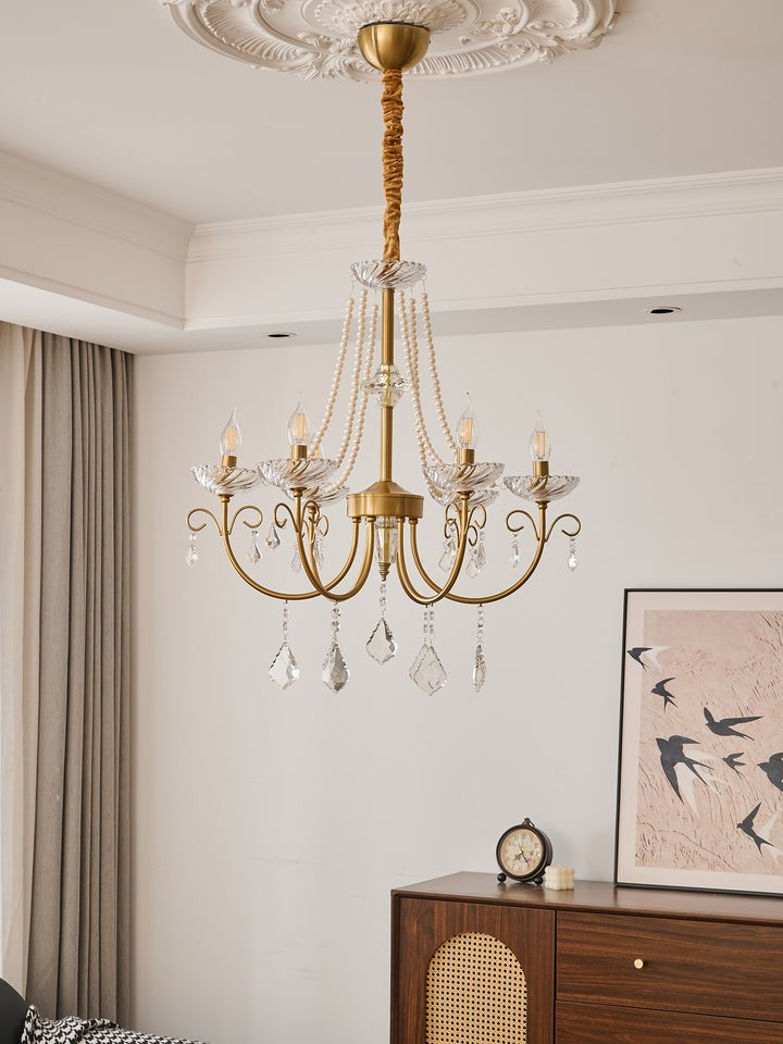 Luxe Pearl & Crystal Ceiling Chandelier