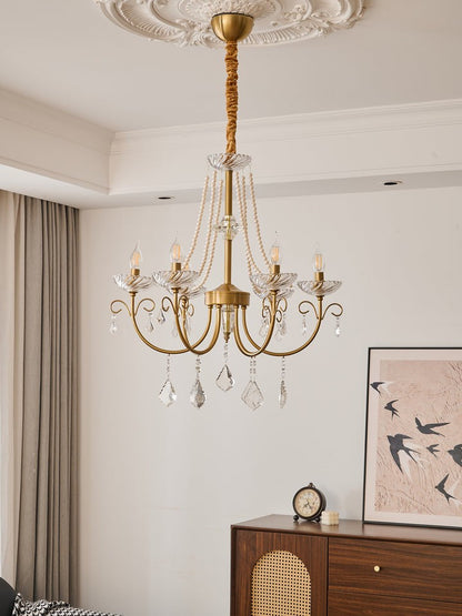 Luxe Pearl & Crystal Ceiling Chandelier