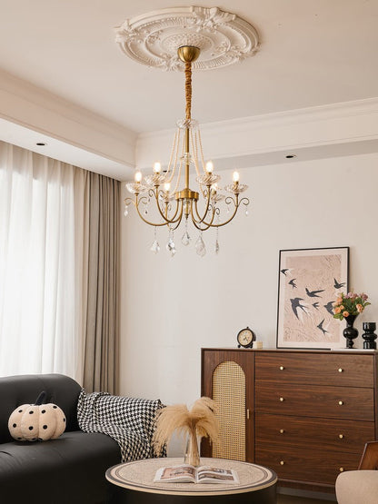 Luxe Pearl & Crystal Ceiling Chandelier