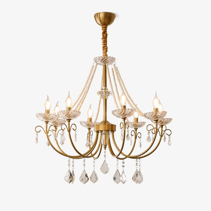 Luxe Pearl & Crystal Ceiling Chandelier