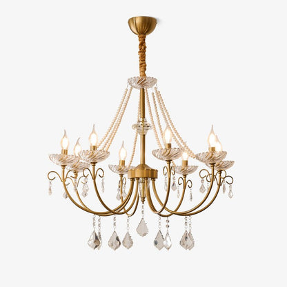 Luxe Pearl & Crystal Ceiling Chandelier