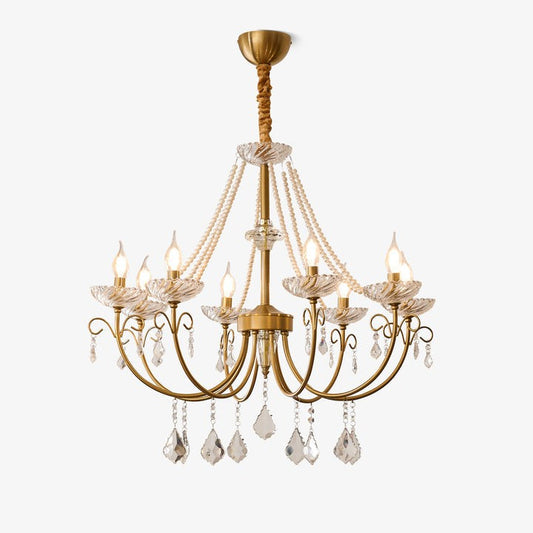 Luxe Pearl & Crystal Ceiling Chandelier