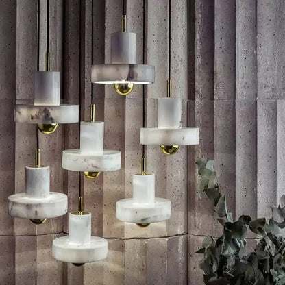 Marble LED Pendant Lamp – Adjustable Ceiling Fixture