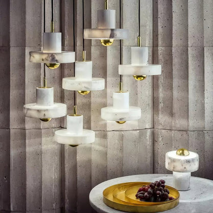Marble LED Pendant Lamp – Adjustable Ceiling Fixture