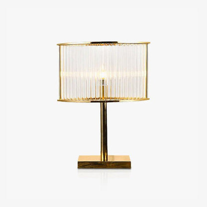 Mid-Century Cut Glass Table Lamp in Gold Finish