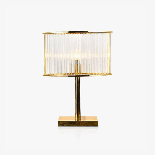 Mid-Century Cut Glass Table Lamp in Gold Finish