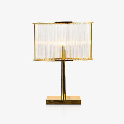 Mid-Century Cut Glass Table Lamp in Gold Finish