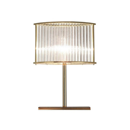 Mid-Century Cut Glass Table Lamp in Gold Finish