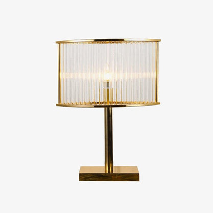 Mid-Century Cut Glass Table Lamp in Gold Finish