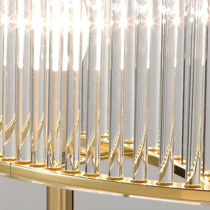 Mid-Century Cut Glass Table Lamp in Gold Finish