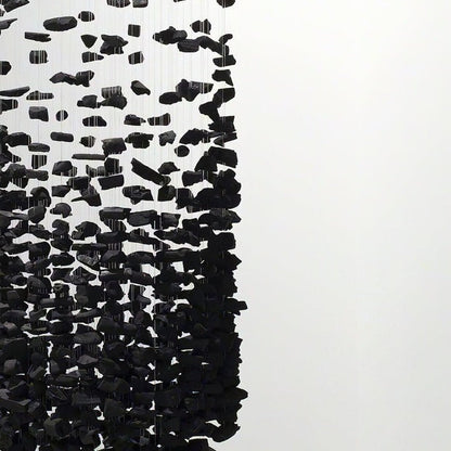 Minimalist Charcoal Stone and Iron LED Chandelier