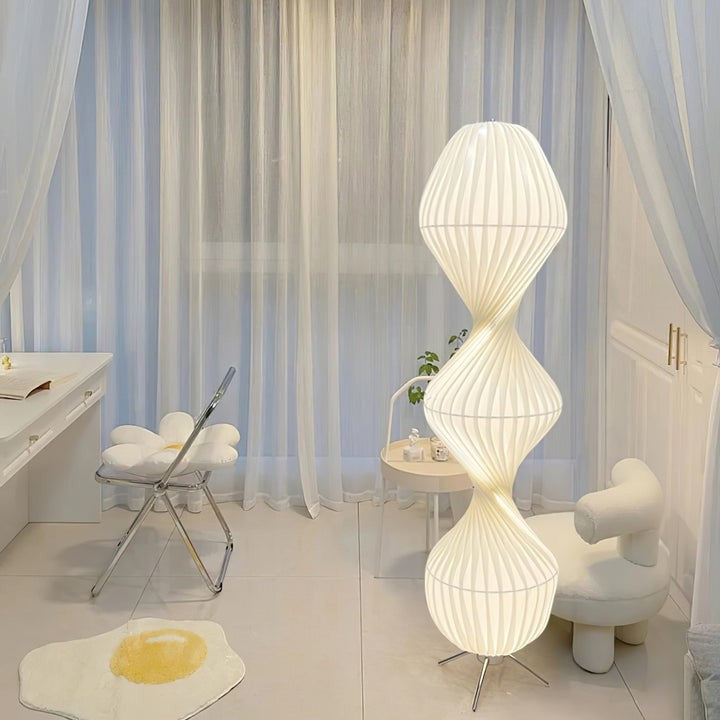 Minimalist Chrome LED Floor Lamp with 3-Color Light Settings