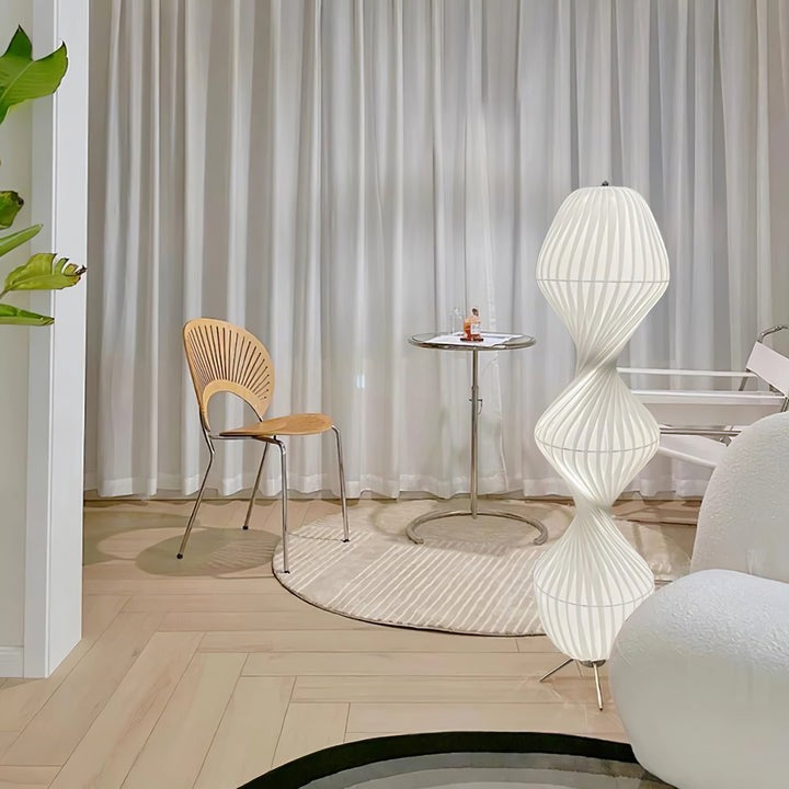 Minimalist Chrome LED Floor Lamp with 3-Color Light Settings