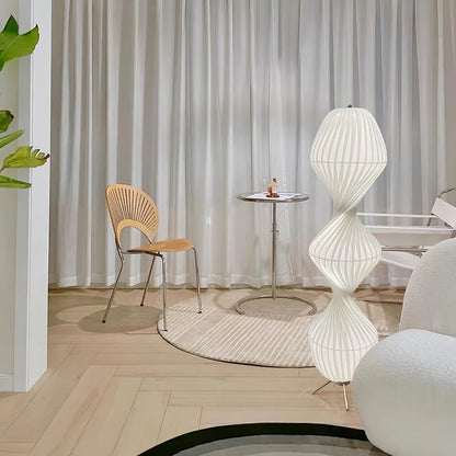 Minimalist Chrome LED Floor Lamp with 3-Color Light Settings