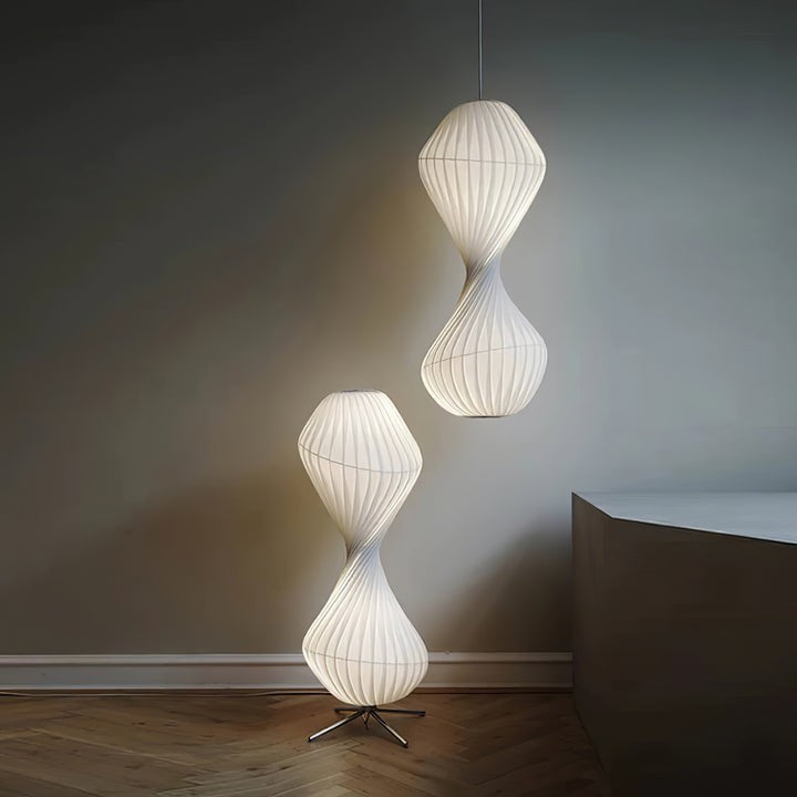 Minimalist Chrome LED Floor Lamp with 3-Color Light Settings
