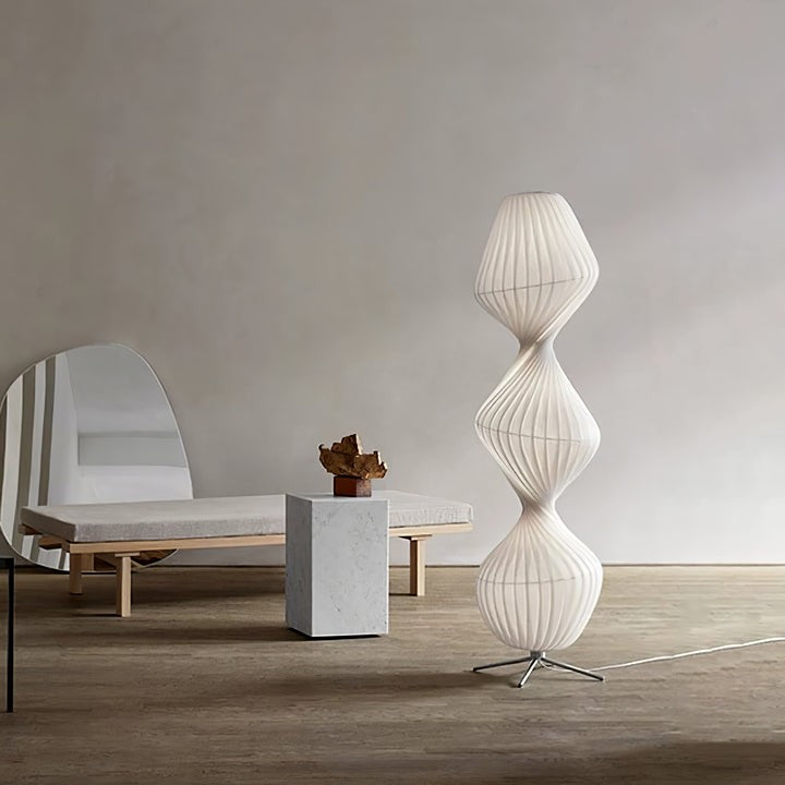 Minimalist Chrome LED Floor Lamp with 3-Color Light Settings