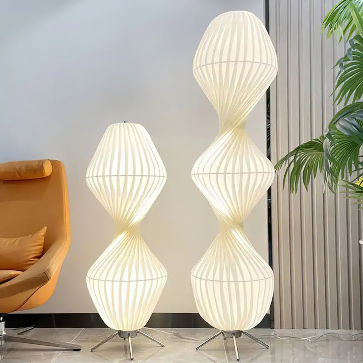 Minimalist Chrome LED Floor Lamp with 3-Color Light Settings
