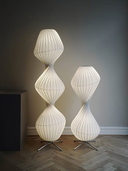 Minimalist Chrome LED Floor Lamp with 3-Color Light Settings
