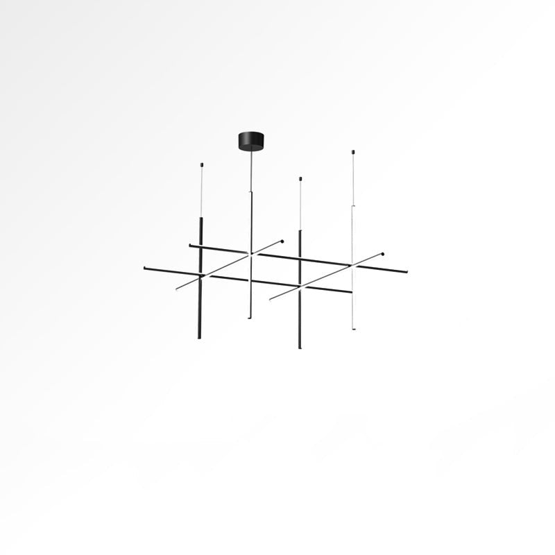 Minimalist Linear Grid LED Chandelier