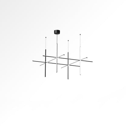Minimalist Linear Grid LED Chandelier