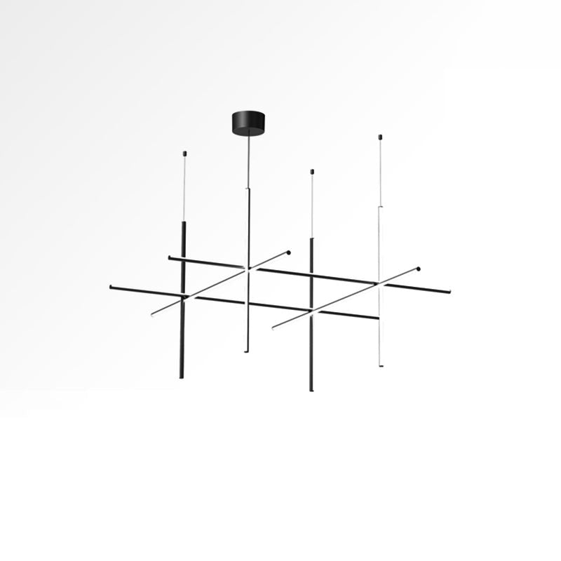 Minimalist Linear Grid LED Chandelier