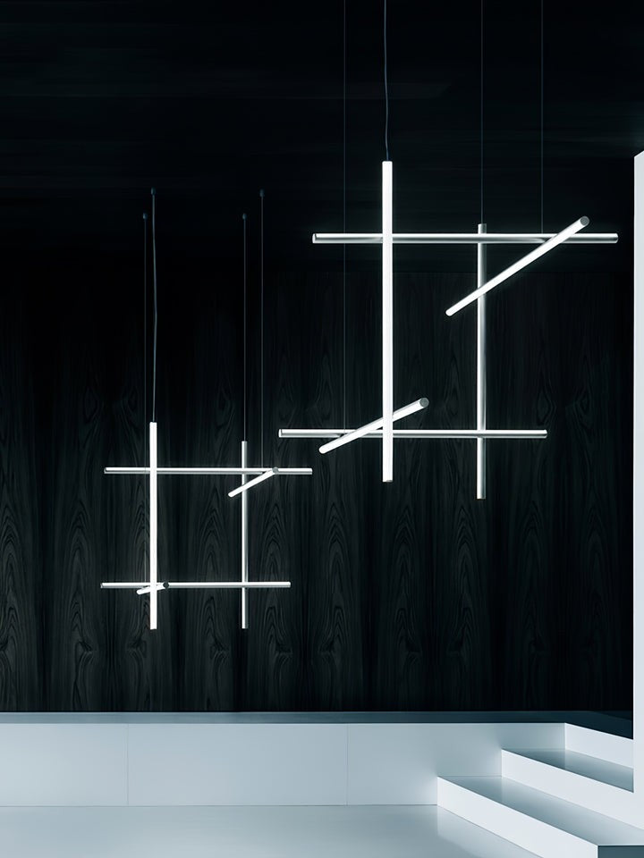 Minimalist Linear Grid LED Chandelier
