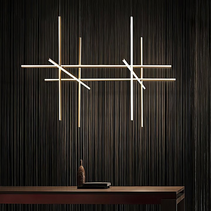 Minimalist Linear Grid LED Chandelier