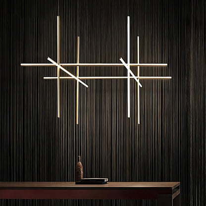Minimalist Linear Grid LED Chandelier