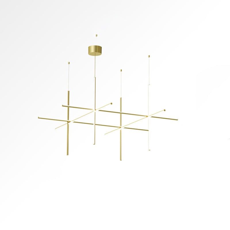 Minimalist Linear Grid LED Chandelier