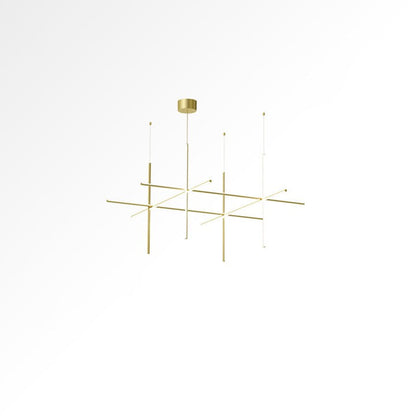 Minimalist Linear Grid LED Chandelier