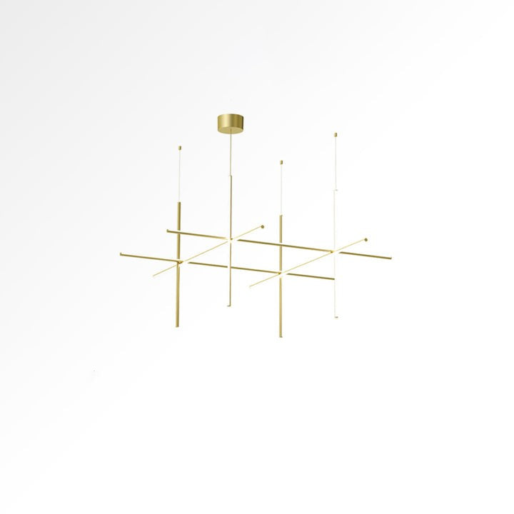 Minimalist Linear Grid LED Chandelier