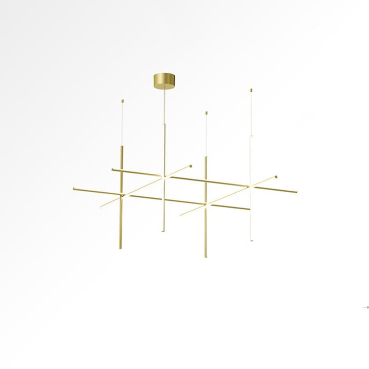 Minimalist Linear Grid LED Chandelier
