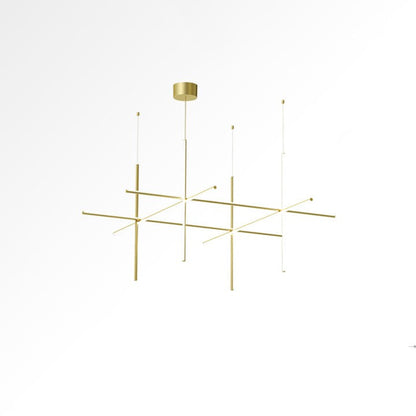 Minimalist Linear Grid LED Chandelier