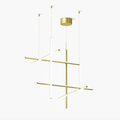 Minimalist Linear Grid LED Chandelier