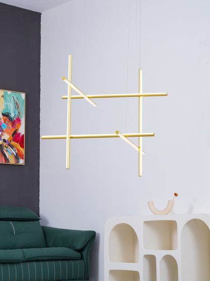 Minimalist Linear Grid LED Chandelier