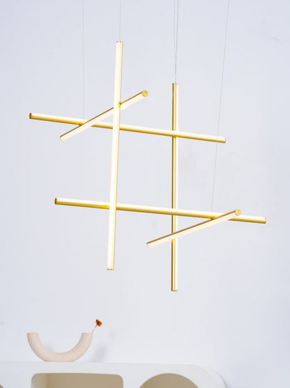 Minimalist Linear Grid LED Chandelier