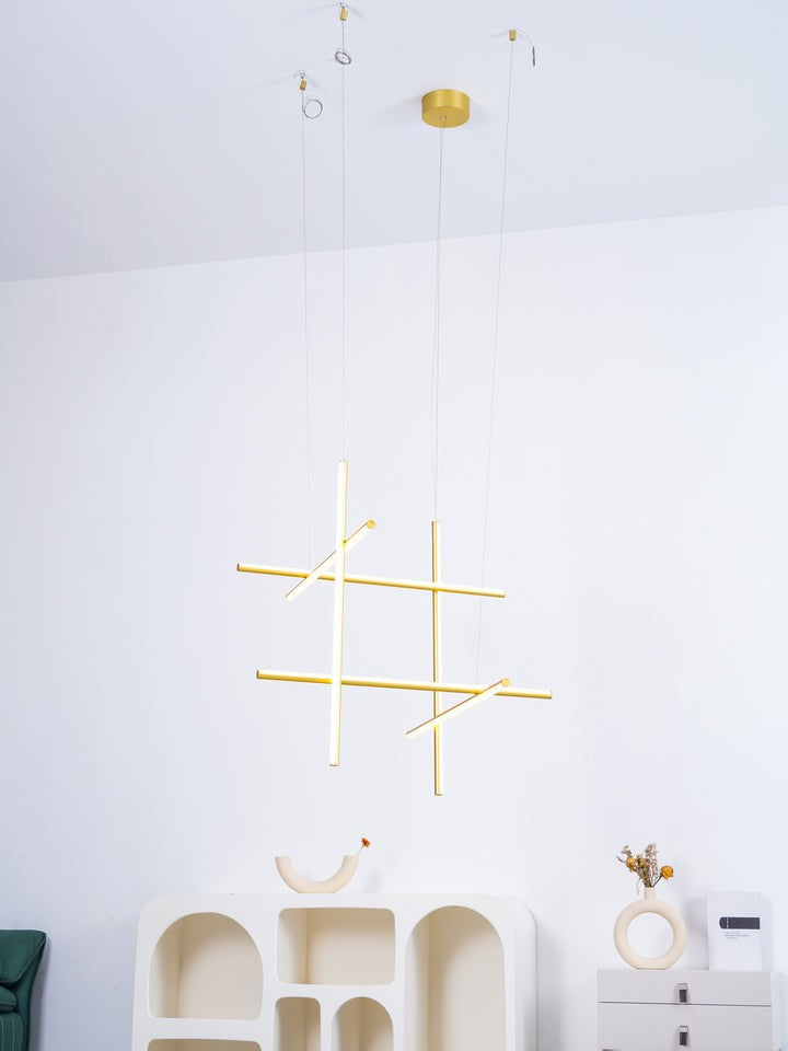 Minimalist Linear Grid LED Chandelier