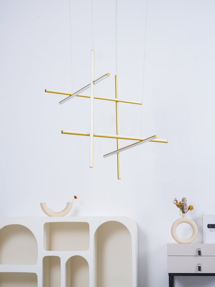 Minimalist Linear Grid LED Chandelier