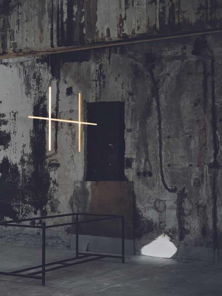 Minimalist Linear Grid LED Chandelier