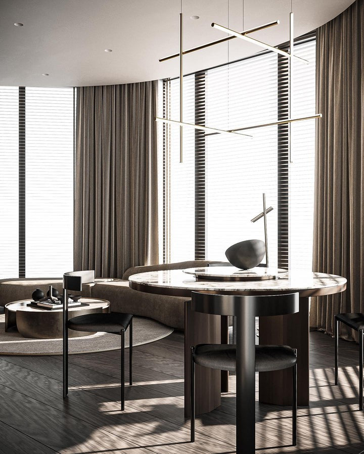 Minimalist Linear Grid LED Chandelier