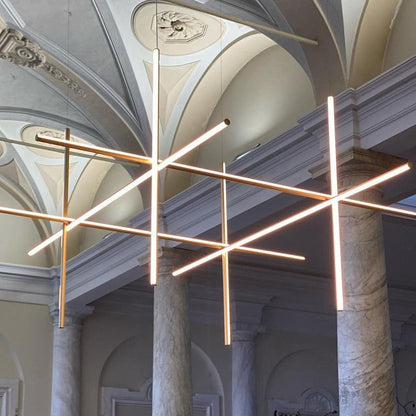 Minimalist Linear Grid LED Chandelier