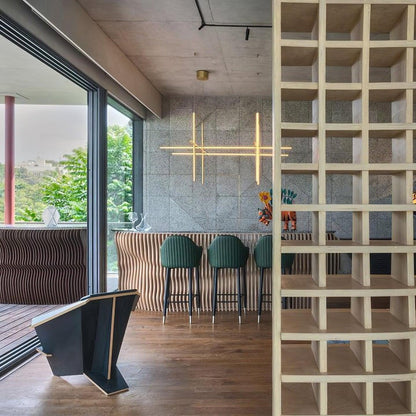 Minimalist Linear Grid LED Chandelier