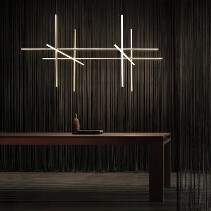 Minimalist Linear Grid LED Chandelier