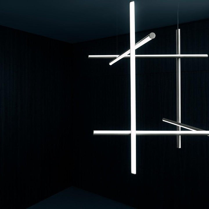 Minimalist Linear Grid LED Chandelier