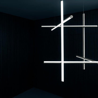 Minimalist Linear Grid LED Chandelier