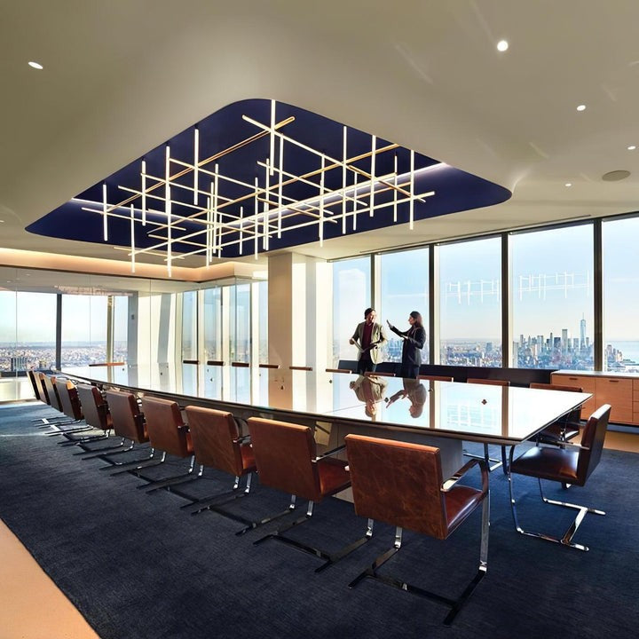 Minimalist Linear Grid LED Chandelier