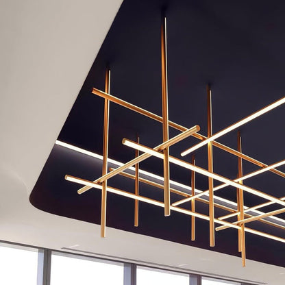 Minimalist Linear Grid LED Chandelier