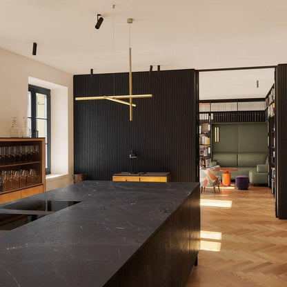 Minimalist Linear Grid LED Chandelier
