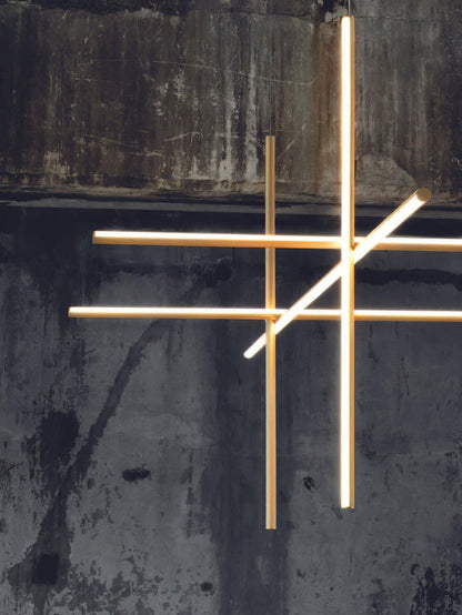 Minimalist Linear Grid LED Chandelier